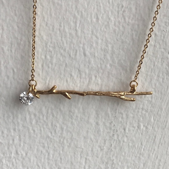 14K Gold Branch Diamond Boutique Feminine Necklace - Picture 8 of 8